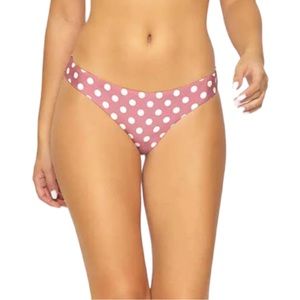 PilyQ Swim Ruched Polka Dot Bikini Bottoms